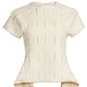 Olympia open back frayed bouclé top cult gaia NWT